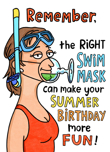 Right Summer Mask Summer Birthday Ecard Cover