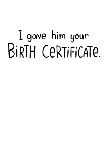 Rip Certificate Birthday Ecard Inside