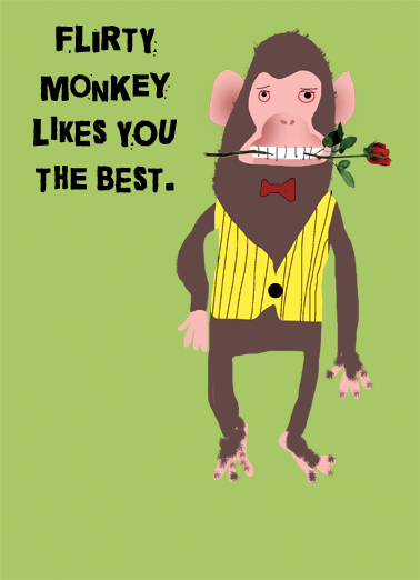 Romantic Monkey 5x7 greeting Card Cover