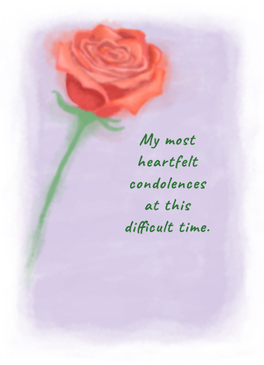 Rose Watercolor Sympathy Ecard Cover