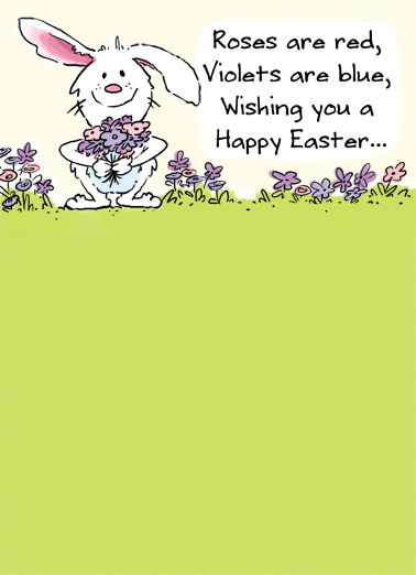Roses are Red Easter Bunny Easter Card Cover