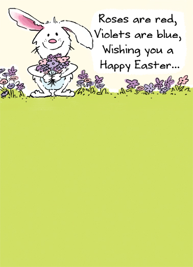 Roses are Red Easter Bunny Poem Card Cover