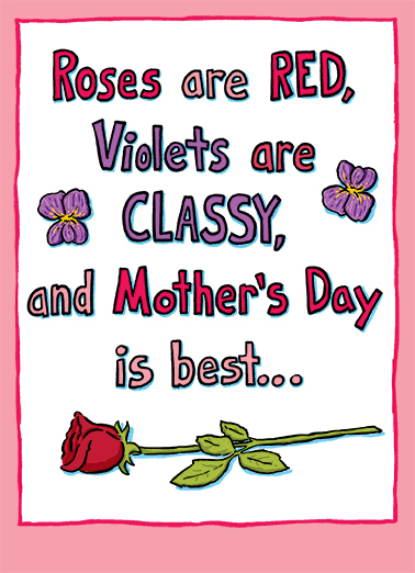 Roses are Red Mother's Day Card Cover