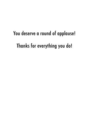 Round Applause Thank You Card Inside