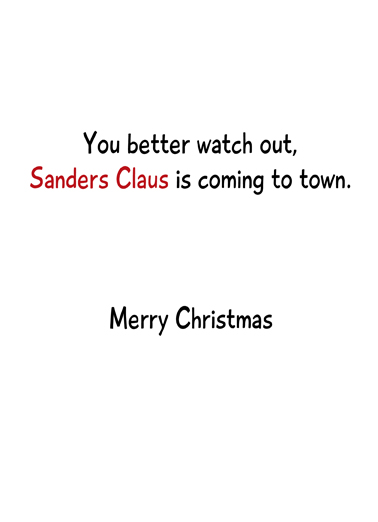 Sanders Claus Funny Political Card Inside