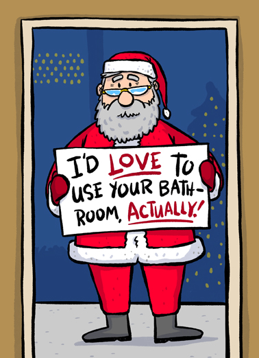 Santa Actually - Funny Christmas Card to personalize and send.