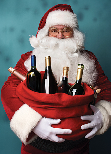 Santa Bag of Wine Lee Card Cover