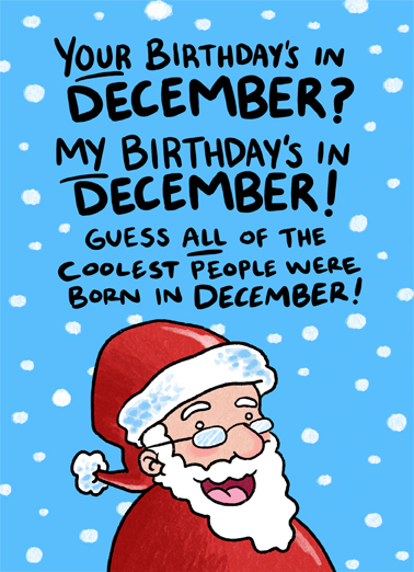 Santa Best Birthday December Birthday Card Cover