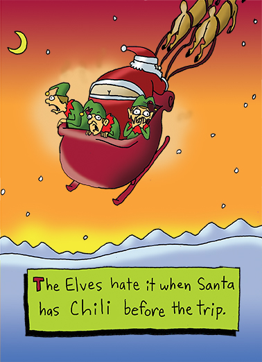 Santa Chili Fart Christmas Card Cover