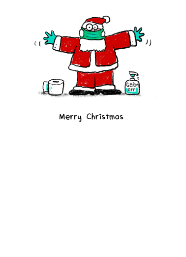 Santa Christmas Hug Quarantine Card Inside