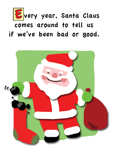Santa Comes 5x7 greeting Card Cover