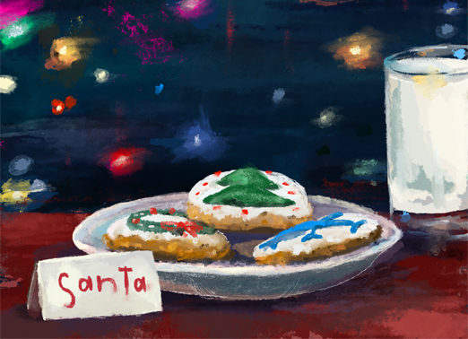 Santa Cookies Christmas Card Cover