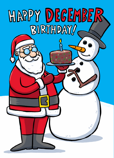 Santa December Birthday December Birthday Ecard Cover