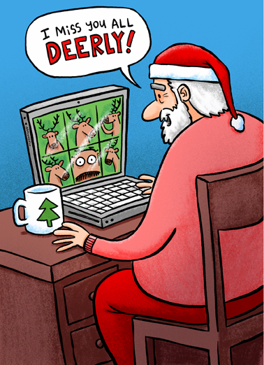 Santa Deerly Quarantine Ecard Cover