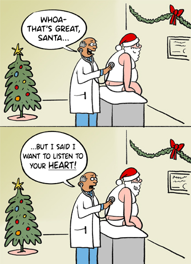 Santa Doctor Heart Fart Ecard Cover