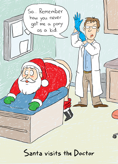 Santa Doctor - Funny Christmas Card to personalize and send.