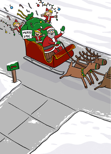 Santa Drive By Coronavirus Ecard Cover