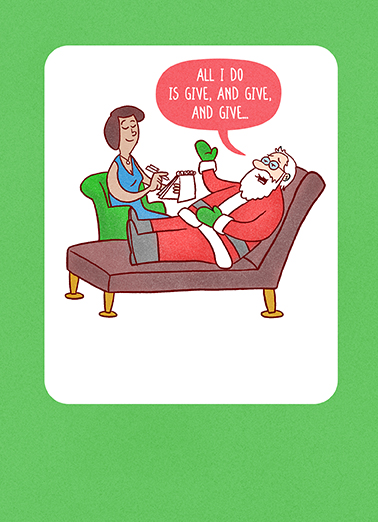 Santa Gives  Card Cover