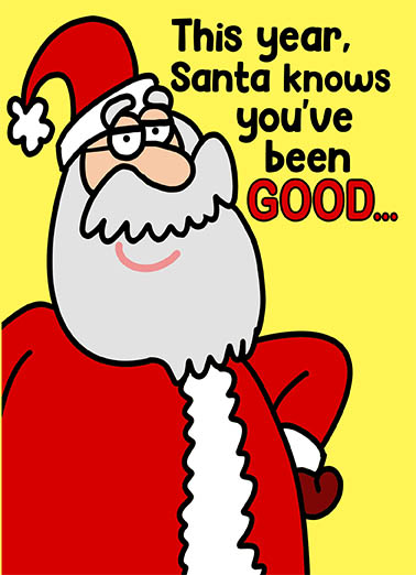 Santa Good Ish - Funny Christmas Card to personalize and send.