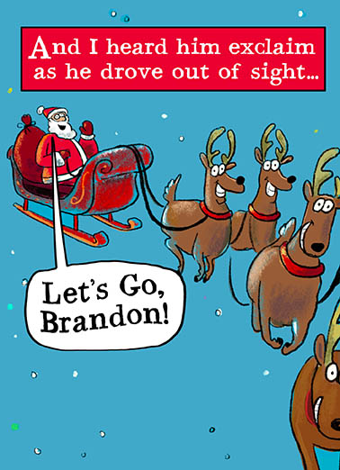 Santa Lets Go Brandon Christmas Card Cover