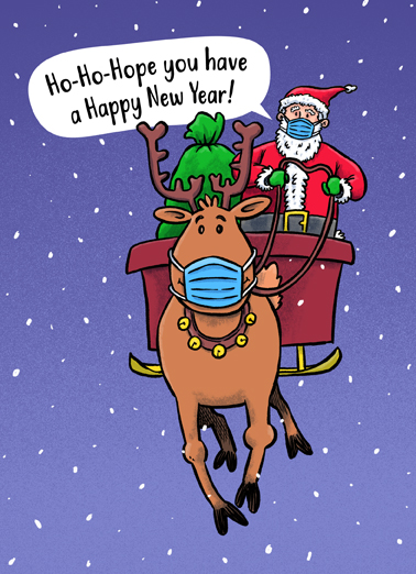 Santa Mask New Year New Year's Card Cover