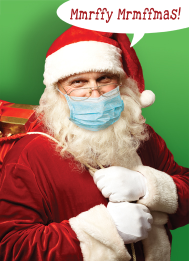 Santa Mask Christmas Ecard Cover