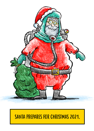 Santa Prepares Christmas Ecard Cover