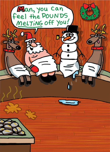 Santa Sauna Christmas Ecard Cover
