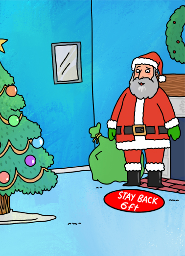 Santa Stay Back Coronavirus Ecard Cover