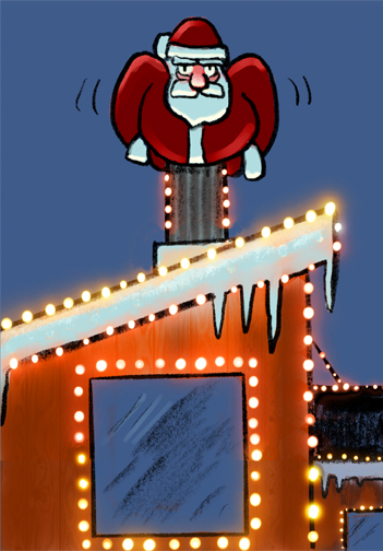 Santa Struggle Christmas Card Cover