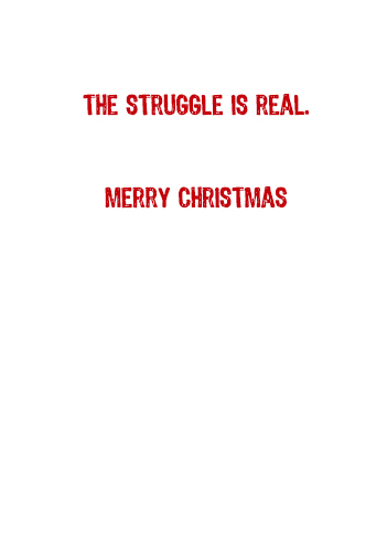 Santa Struggle Christmas Card Inside