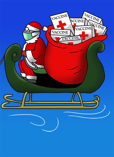 Santa Vaccine Christmas Card Cover