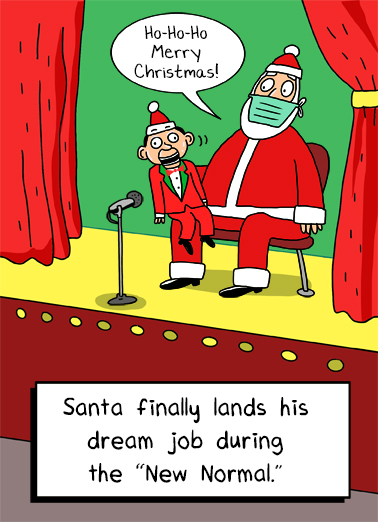 Santa Ventriloquist Christmas Ecard Cover