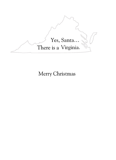 Santa Virginia Seasons Greetings Card Inside