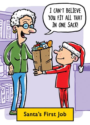 Santa's First Job Funny Card Cover
