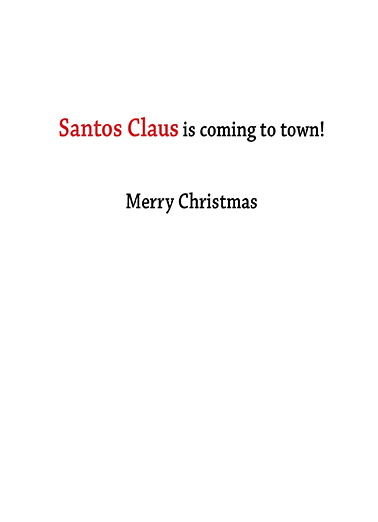 Santos Claus  Card Inside