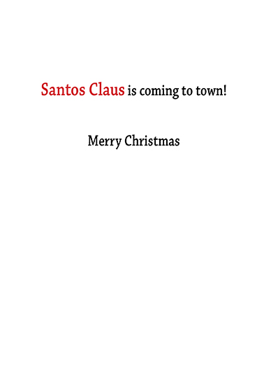 Santos Claus  Ecard Inside