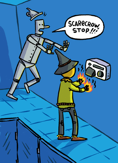 Scarecrow No Cartoons Ecard Cover