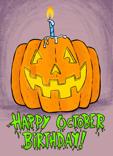 Scary October Birthday October Birthday Card Cover