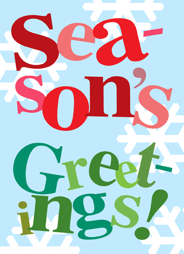 Season's Greetings Lettering Christmas Card Cover