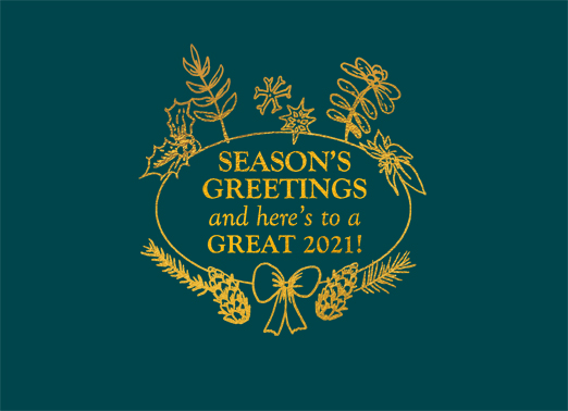 Seasons Greetings Circle Christmas Card Cover