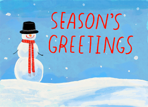 Seasons Snowman Christmas Ecard Cover