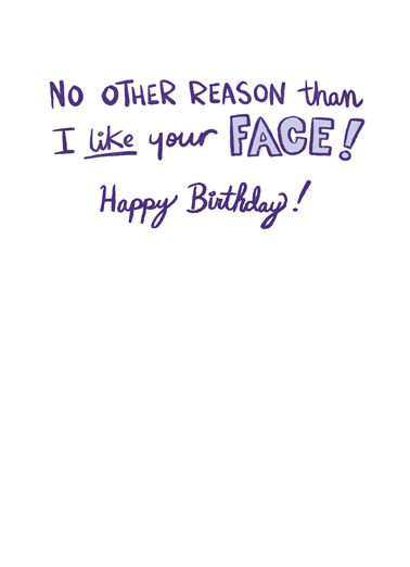 See Your Face Lettering Ecard Inside
