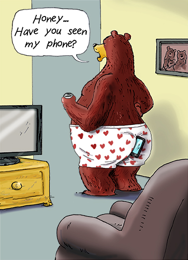 Seen My Phone Bear For Dad Ecard Cover