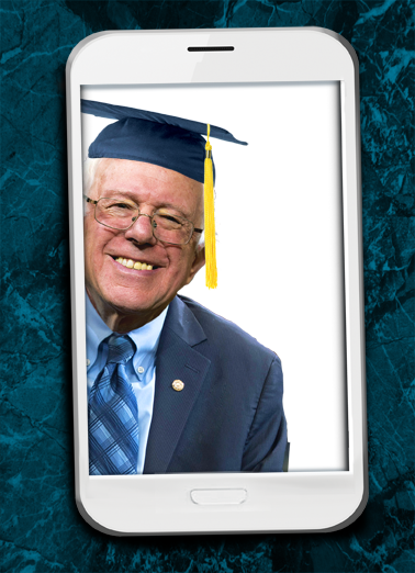 Selfie Bernie Grad Graduation Ecard Cover