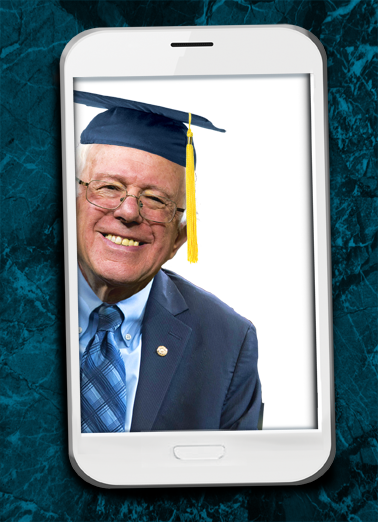 Selfie Bernie Grad Add Your Photo Ecard Cover