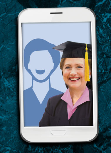 Selfie Hillary Grad Graduation Card Cover