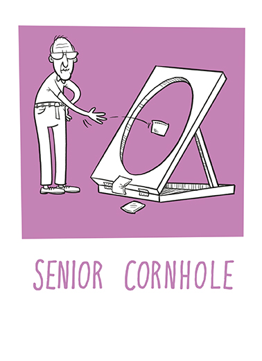 Senior Cornhole Birthday Card Cover