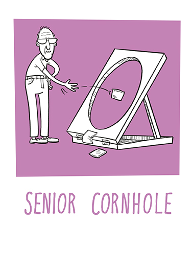 Senior Cornhole Cartoons Ecard Cover