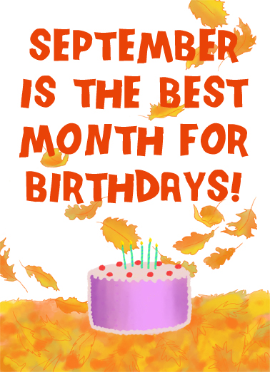 September Best Month Fall Birthday Card Cover